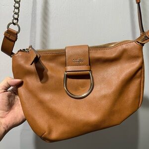 GUESS Tan Crossbody Bag with Gold Accents